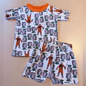 RARE Toddler Star Wars Hanna Andersson Pajama Set w/ Yoda & Luke Skywalker